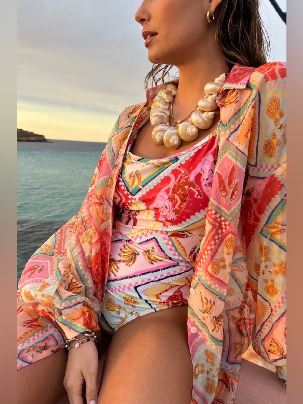 Never Fully Dressed Tropical Tile shirt